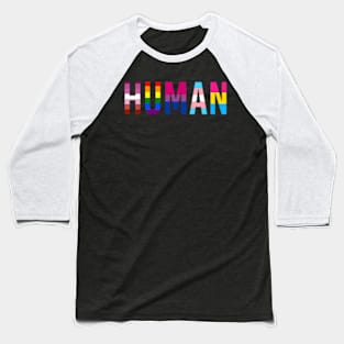 Human Lgbt Flag Gay Pride Month Transgender Rainbow Lesbian Baseball T-Shirt